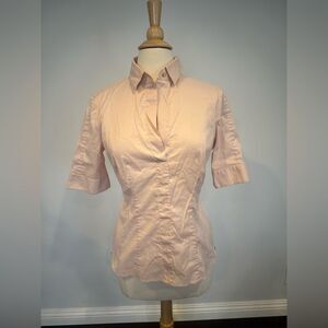 Hugo Boss Women's Light Pink Collar Bouse Size 8